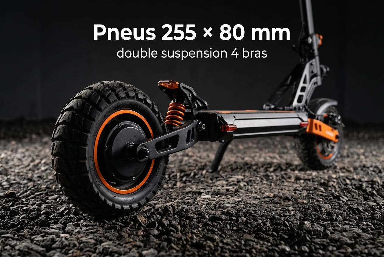 Pneus tout-terrain 255x80 mm de la Kukirin G2 Max - SteedyTrott.com