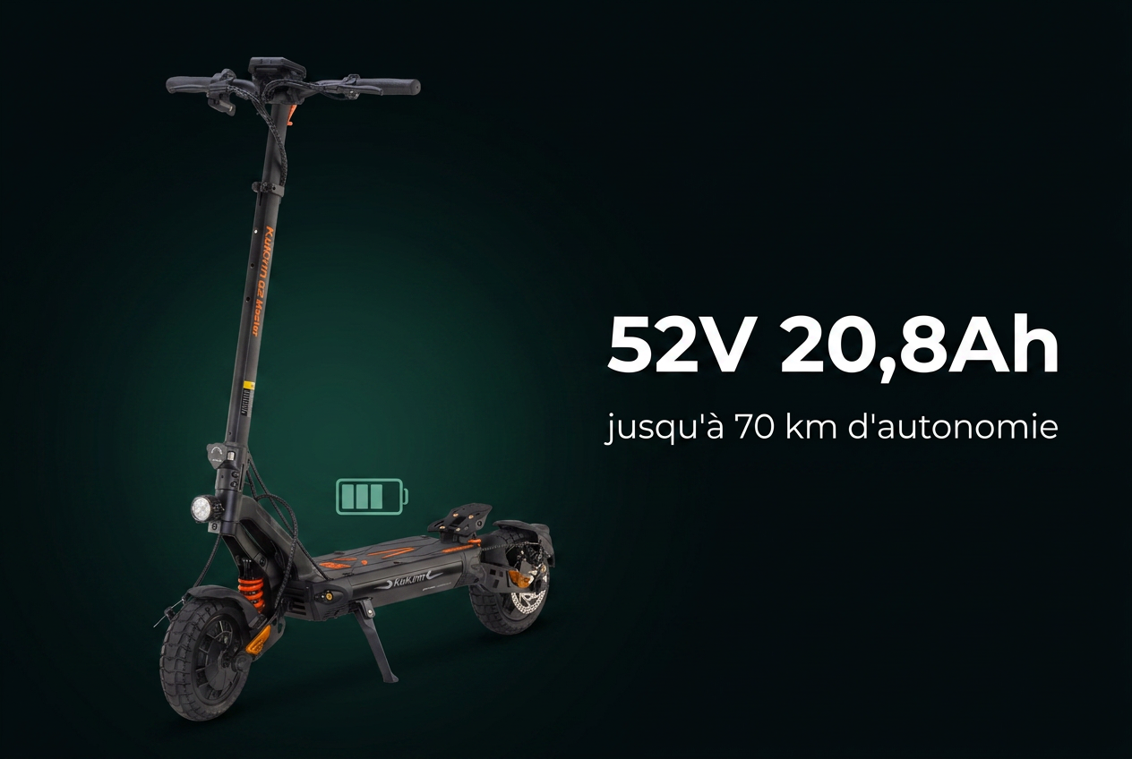 Batterie 52V 20,8Ah de la Kukirin G2 Master, 70 km d'autonomie - SteedyTrott.com