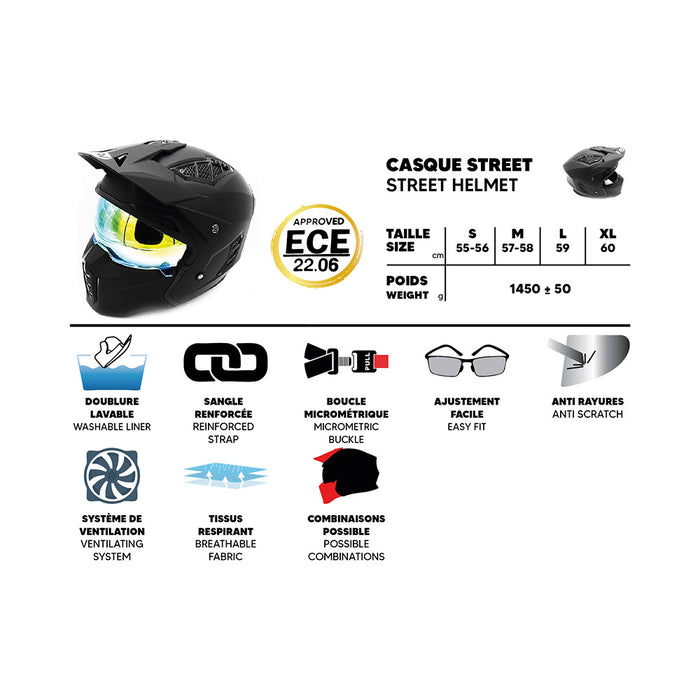 Casque Street FRV Noir Mat